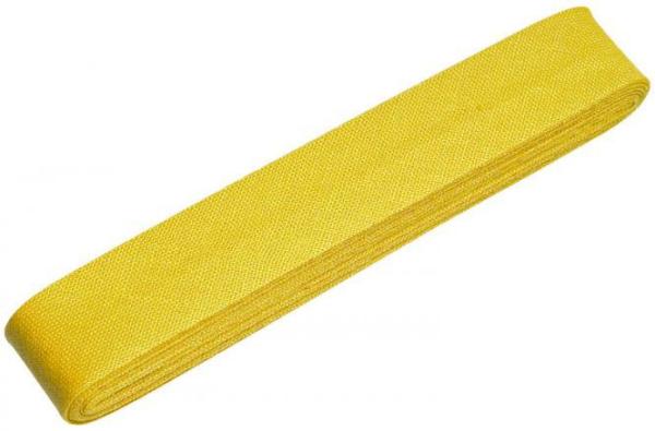 Baumwoll-Schrägband Gütermann gefalzt 20 mm, 3m, Gelb, bis 60 °C waschbar